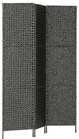 247347 vidaXL Paravan cameră cu 3 panouri, negru, 116x160 cm, zambilă de apă