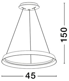 Lustra LED suspendata design modern circular ORMI alba D-45cm