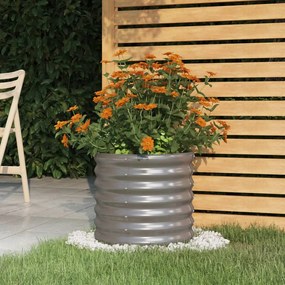 Jardiniera gradina gri 40x40x36 cm otel vopsit electrostatic 1, Gri, 40 x 40 x 36 cm