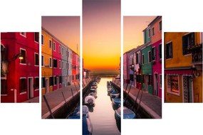 Tablou - Apus de soare, insula Burano, Veneția, Italia (150x105 cm)