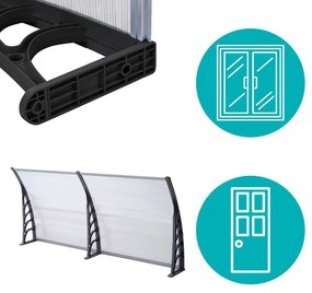 Marchiza copertina din policarbonat 240x90 cm-negru