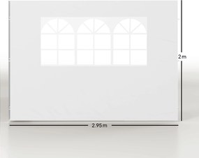 Outsunny Panouri Laterale pentru Foișor Pop-Up, 3x2m, Alb | Aosom Romania