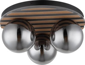 Globo 54343-3 - Plafonieră PARSONS 3xE27/40W/230V Ø 39 cm maro/fumuriu
