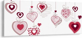 Tablou cu inimiore pictate (120x50 cm)