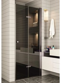 Usa de nisa pliabila Inter Ceramic 87-88 cm sticla fumurie 6 mm profil gri mat Gun Grey