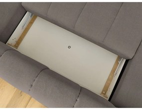 Colțar taupe extensibil/cu spațiu de depozitare (cu colț pe partea dreaptă/în formă de "U") Fuji – Bobochic Paris