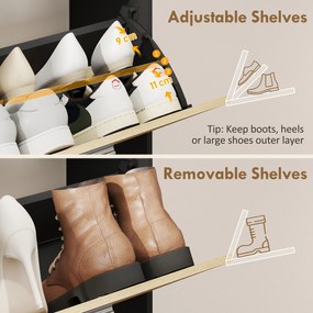 HOMCOM dulap slim pantofi, dulap economisire spațiu, pantofar slim, dulap rabatabil pantofi, pantofar economisire spațiu | Aosom Romania