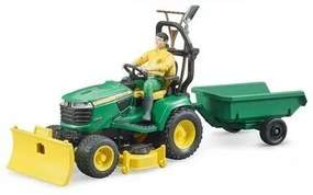 Tractor Bruder Traktor John Deere cu remorcă și grădinar, 17,5 x 19 x 30 cm