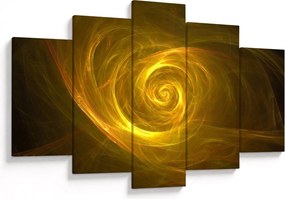 Tabloul cu spirala abstractă în galben (150x105 cm)