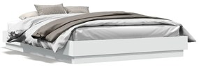 3209800 vidaXL Cadru de pat cu lumini LED, alb, 120x200 cm