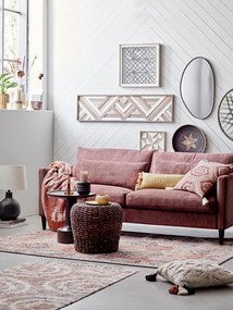 Taburet, maro, din Abaca si metal, Lounge