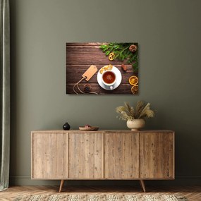 Tablou pe sticlă - ceașca cu decorații (70x50 cm)