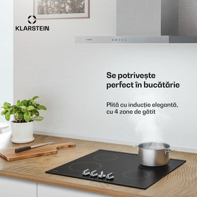 Klarstein Kochheld plită cu inducție | Elegantă și puternică | 4 zone de gătit | 7200 W | 60 cm