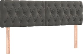 vidaXL Tăblii de pat, gri închis, 160x7x78/88 cm, catifea