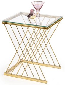 Masuta de cafea Nancy transparent/auriu L45 cm