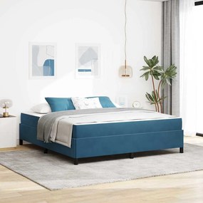 vidaXL Cadru de pat Altele Albastru închis și alb 180 x 200 cm Catifea