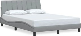 vidaXL Cadru de pat fără saltea, Hanko, gri deschis, 140x200 cm, textil