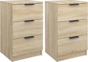 vidaXL Noptiere, 2 buc., stejar sonoma, 40x36x65 cm