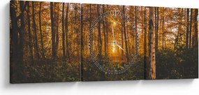 Tablou - Pădurea toamna (cu ceas) (90x30 cm)