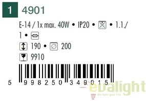 Veioza / Lampa de masa cu design modern, Ariel 4901 RX