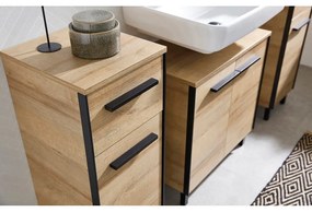 Dulap sub chiuvetă în culoare naturală suspendat cu aspect de lemn de stejar 53x60 cm Quickset 395 – Pelipal