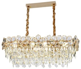 Candelabru Model 75001-800 – Cristale elegante și finisaj auriu, 8 socluri E14 💫