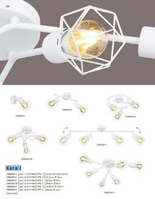 Plafoniera cu 4 spoturi design industrial XARA I alb