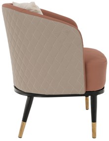 Fotoliu design, roz pudrat/ bej, KALILA