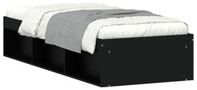 3203846 vidaXL Cadru de pat mic single, negru, 75x190 cm