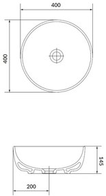 Lavoar pe blat Cersanit K116-048 MODUO d. 40 cm ceramică/alb lucios