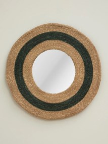 Oglinda de perete din iuta naturala D70cm Reed