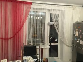 Perdea franjurata tip ate dimensiuni 3 x 3 metri, Galben