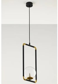 Lustră pe cablu Jupiter 2023 ZAFRA 1xG9/10W/230V negru/auriu/transparent