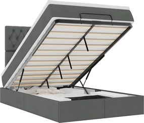 vidaXL Cadru pat otoman cu saltea țesătură gri închis 120x200 cm
