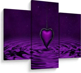 Tablou ci inima violetă (90x60 cm)