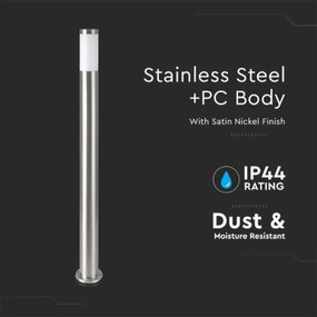 Lampă de exterior 1xE27/60W/230V IP44 110cm crom mat