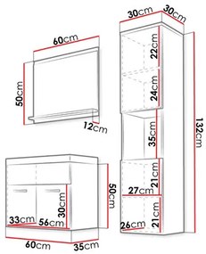 Set mobilier baie Florena  (alb + gri lucios). 1122163