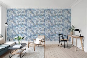 Tapet Multi Blocks, Soft Blue, Rebel Walls