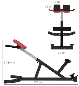 SPORTNOW Banca pentru Hiperextensii, Scaun Roman cu Inaltime Reglabila pentru Spate, Tors, Brate, Negru