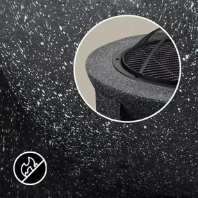 Focar portabil cu grătar, 79,5 x 38 cm, negru/granit închis