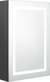 vidaXL Dulap de baie cu oglindă și LED, gri, 50x13x70 cm