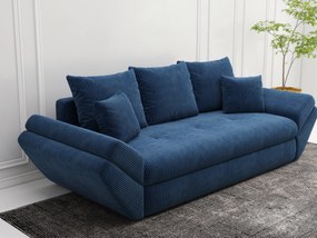 Canapea extensibilă dumonde cu ladă de depozitare si sezut confortabil din spuma high-density, Loana Zoom Blue 250x100 cm