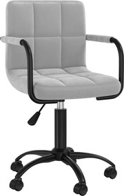 vidaXL Scaun de birou pivotant, gri deschis, catifea