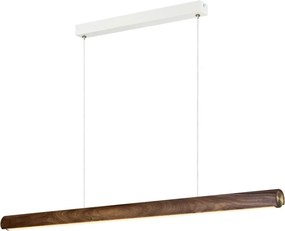 Lustra suspendata LED design liniar din lemn Akeno