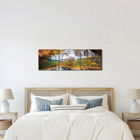 Tablou - Cascada Huay Mae Khamin, Thailanda (cu ceas) (90x30 cm)