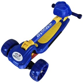 Trotineta copii cu roti luminoase din silicon NOVOKIDS™ Mini Scooter 6160, Cu melodii si lumini, 3 roti, Pliabila, Maner reglabil pe inaltime, Maxim
