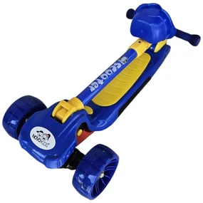 Trotineta copii cu roti luminoase din silicon NOVOKIDS™ Mini Scooter 6160, Cu melodii si lumini, 3 roti, Pliabila, Maner reglabil pe inaltime, Maxim