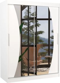 Dulap cu usi glisante si oglinda 150x200 cm, Modesto, ADRK Furniture (Culoare: Ciocolata)