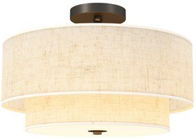 HOMCOM Plafonieră, Pendul decorativ cu două abajuri din pânză, Crem | Aosom Romania