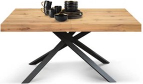 Masă Tifany BLAT RUSTIC - NEGRU - 160 CM / 90 CM / H 77